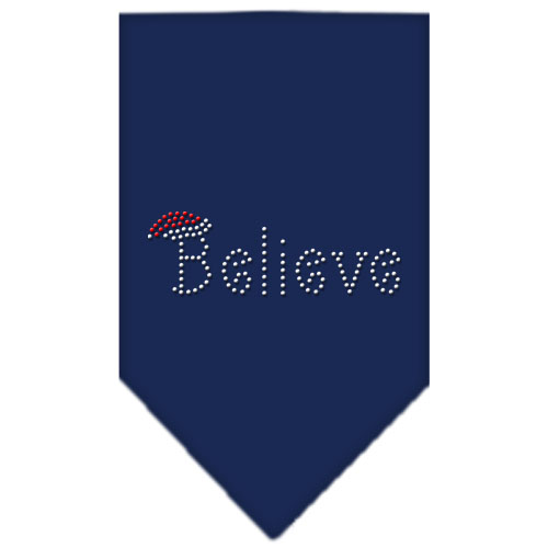 Believe Rhinestone Bandana Navy Blue Small